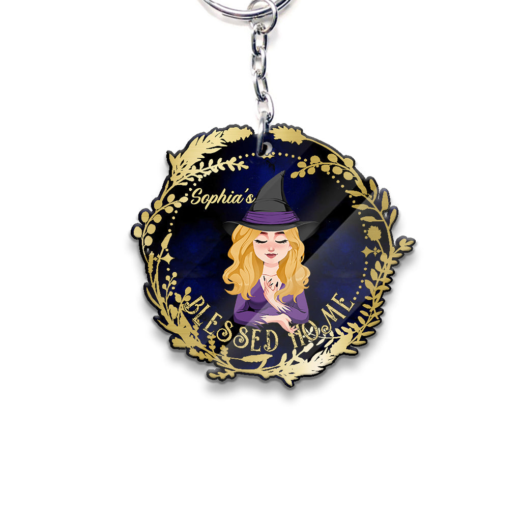 Blessed Home - Personalized Witch Keychain