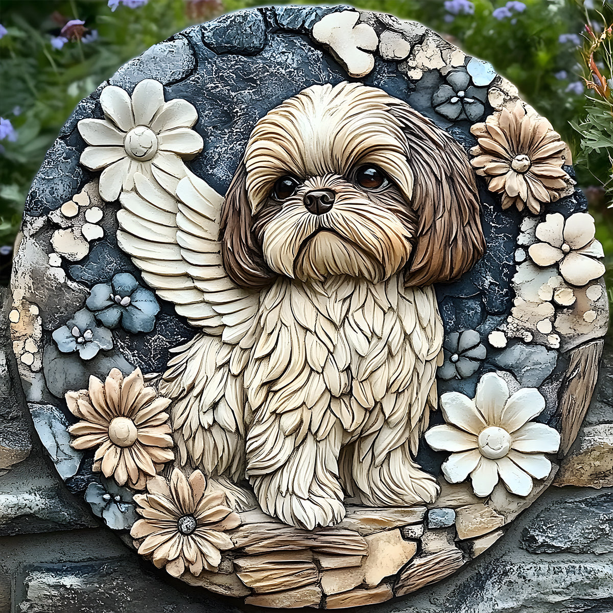 Forever In Our Heart - Personalized Dog Round Shaped Stone