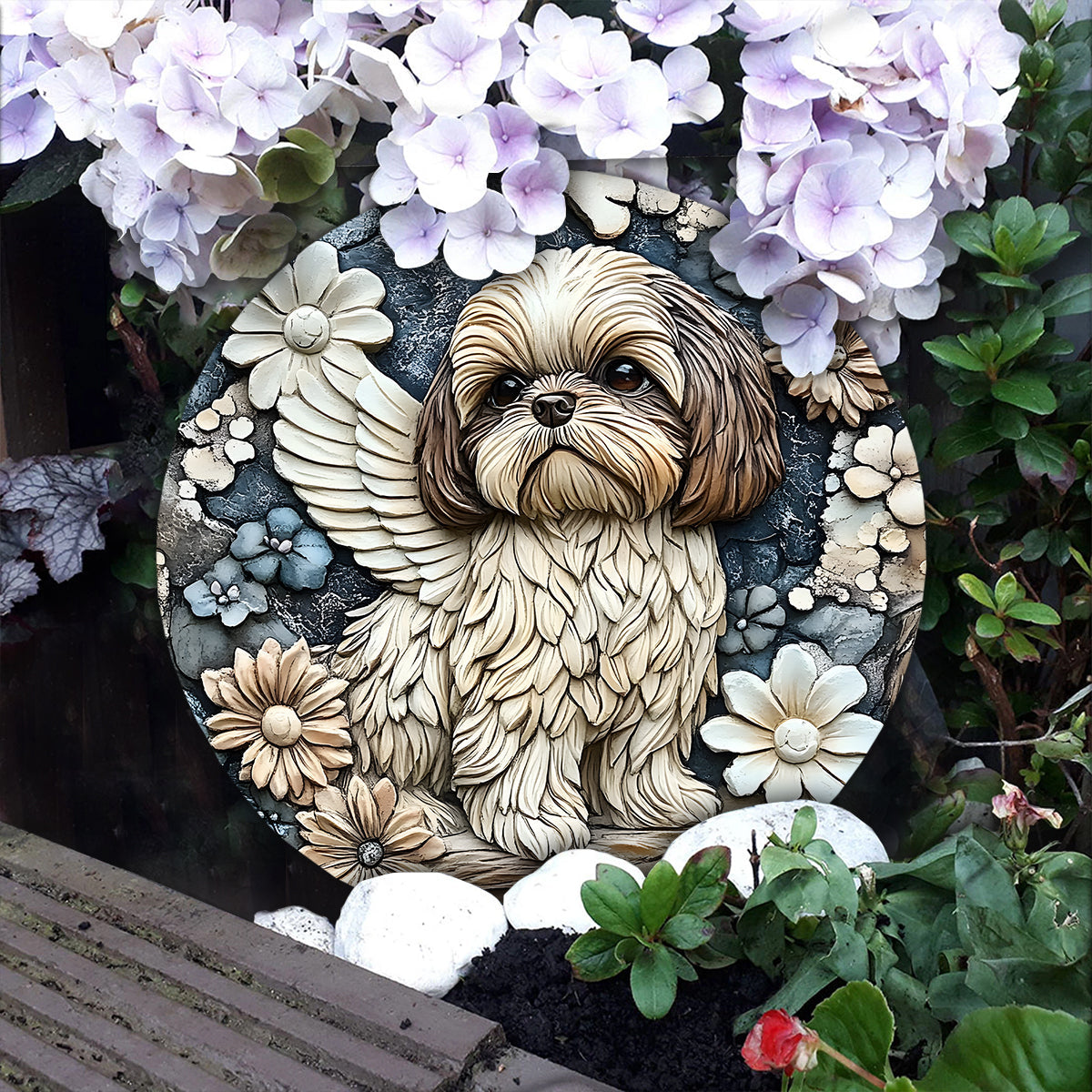 Forever In Our Heart - Personalized Dog Round Shaped Stone