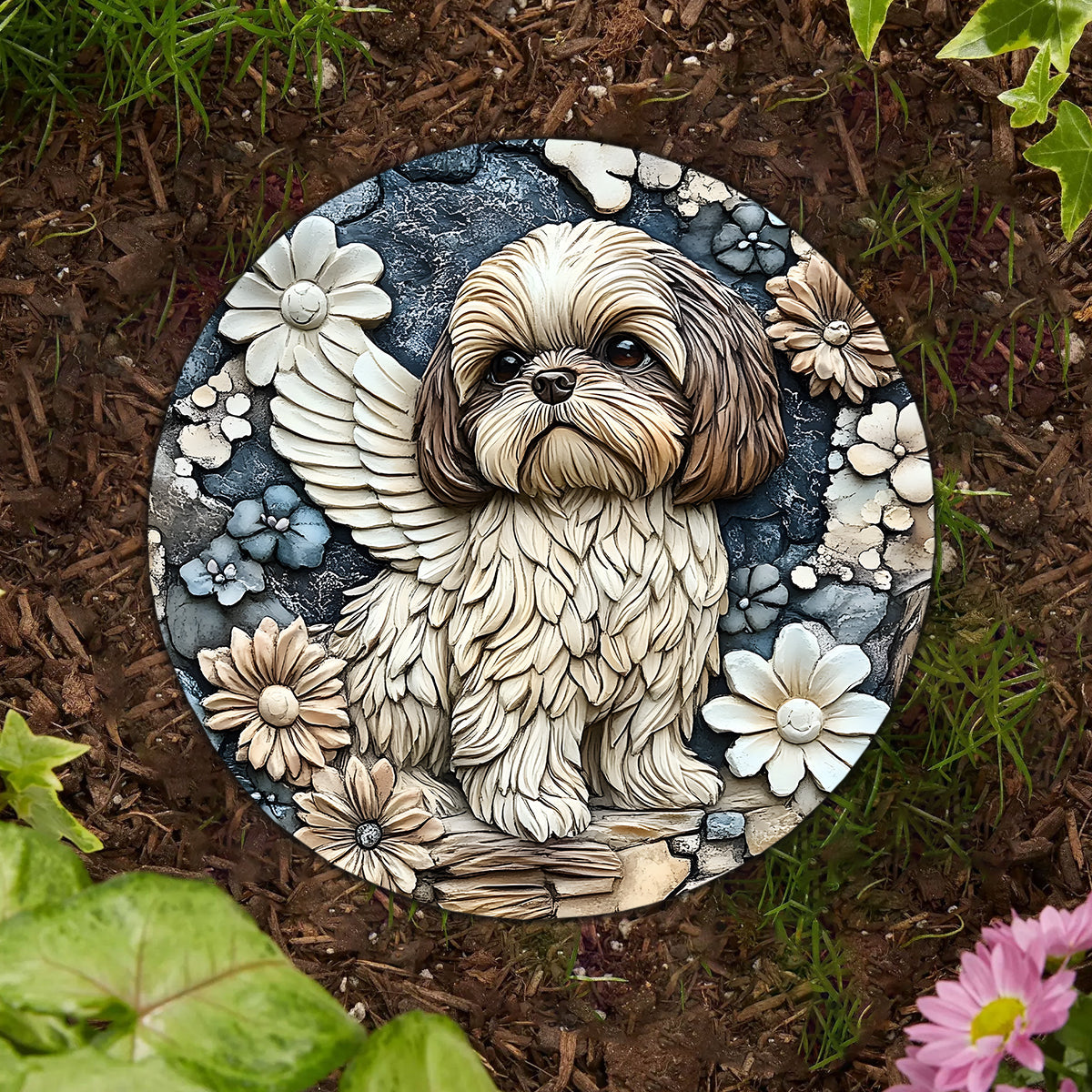 Forever In Our Heart - Personalized Dog Round Shaped Stone