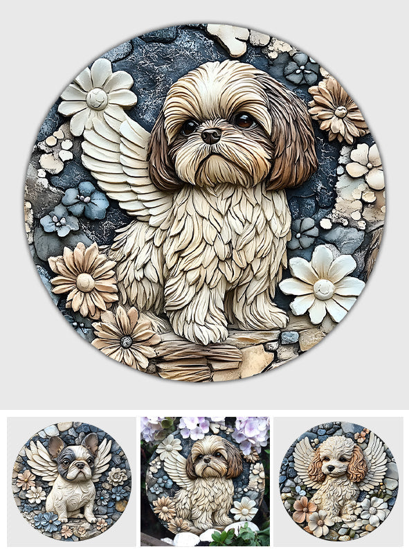 Forever In Our Heart - Personalized Dog Round Shaped Stone