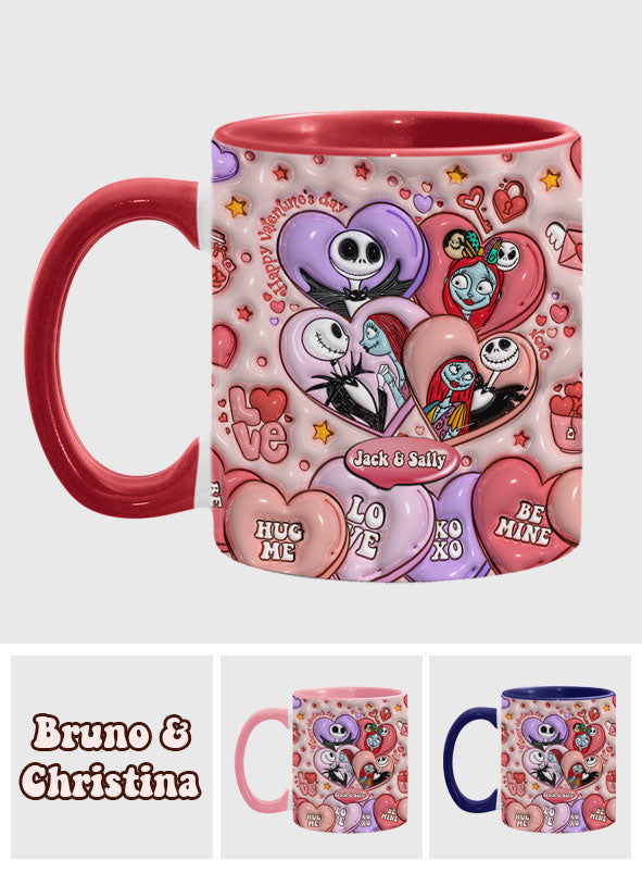 Happy Valentine's Day - Personalized Nightmare Accent Mug