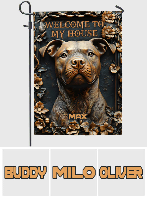 Strong Pitbull - Personalized Dog Garden Flag