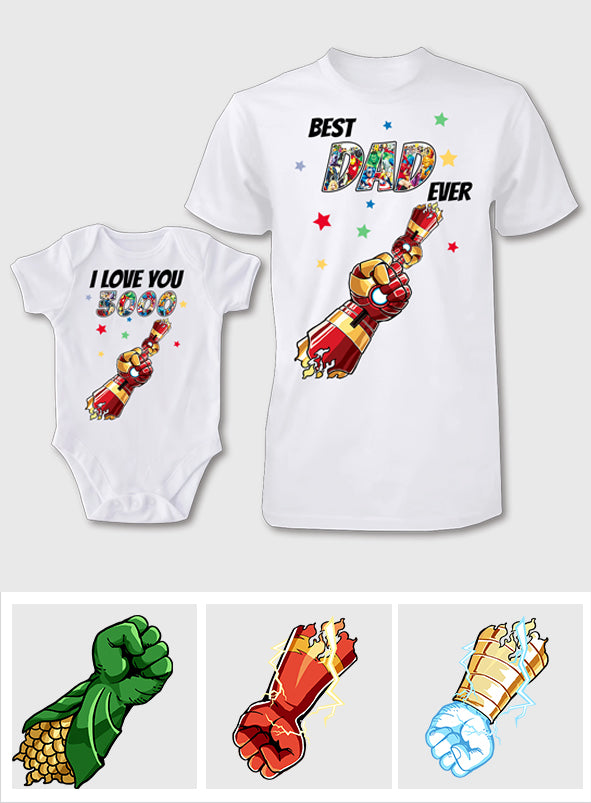 Best Dad Ever I Love You 3000 - Personalized Father T-shirt And Baby Onesie