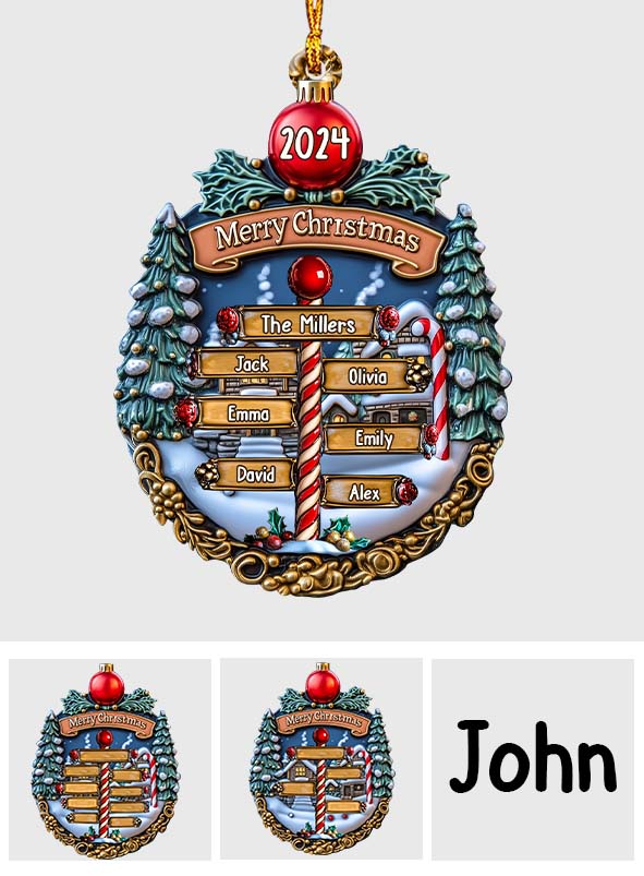 Merry Christmas 2024 - Personalized Family Ornament