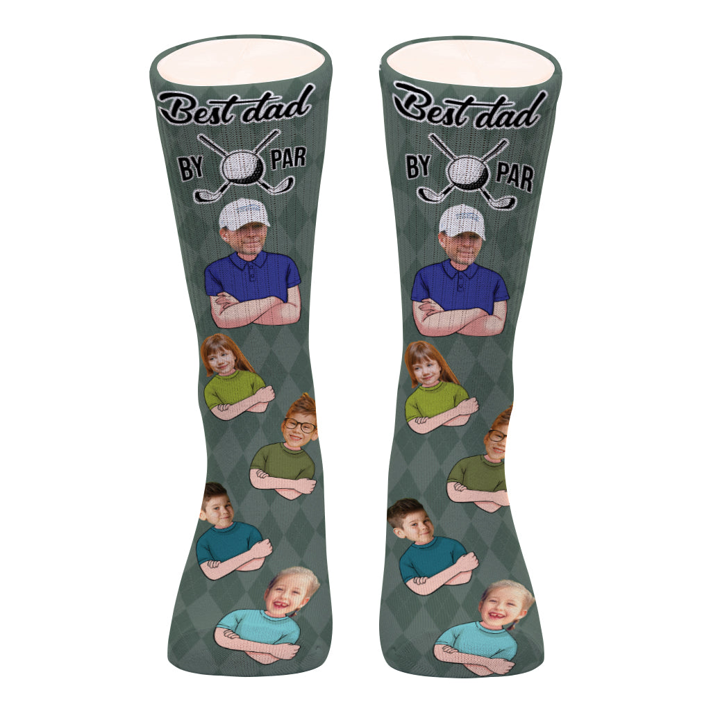 Best Dad By Par - Golf gift for dad, him, boyfriend, husband, grandpa - Personalized Socks