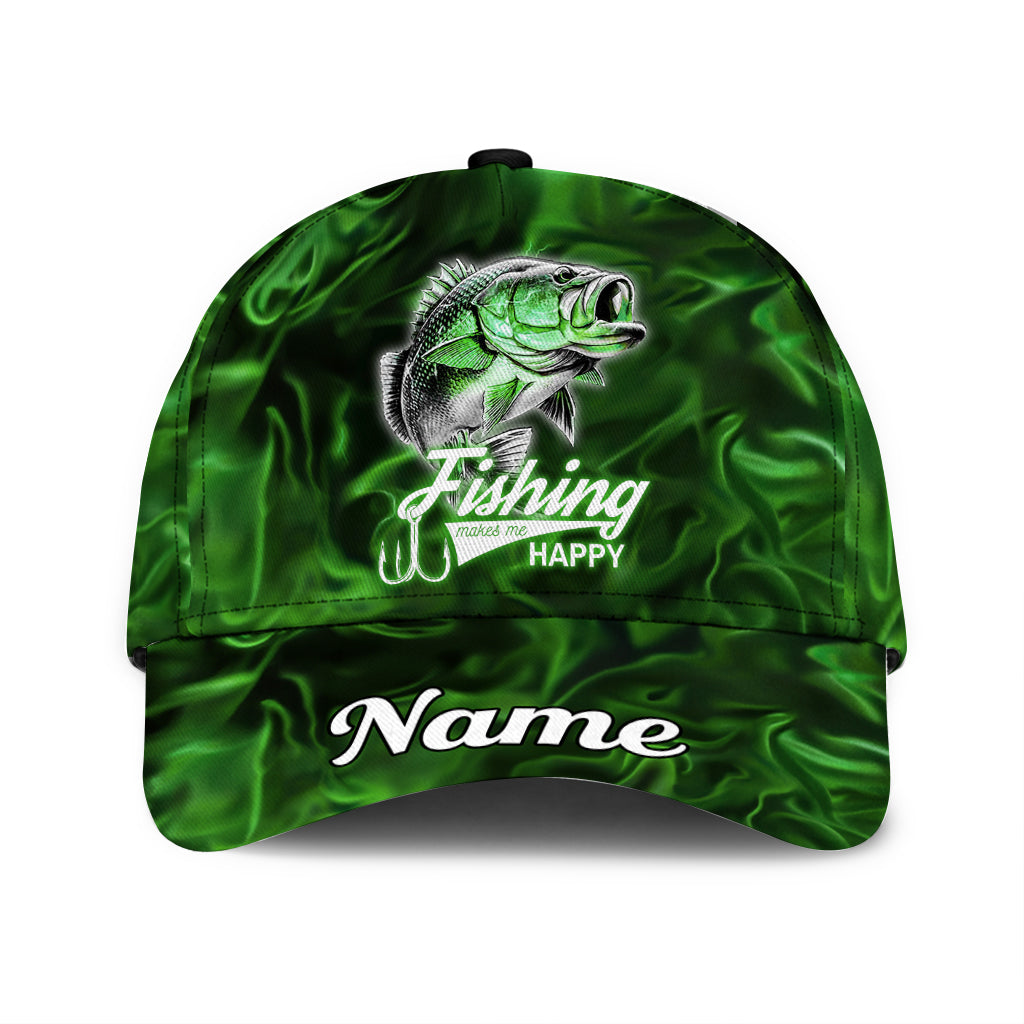 Fishing Makes Me Happy - Personalized Fishing Classic Cap