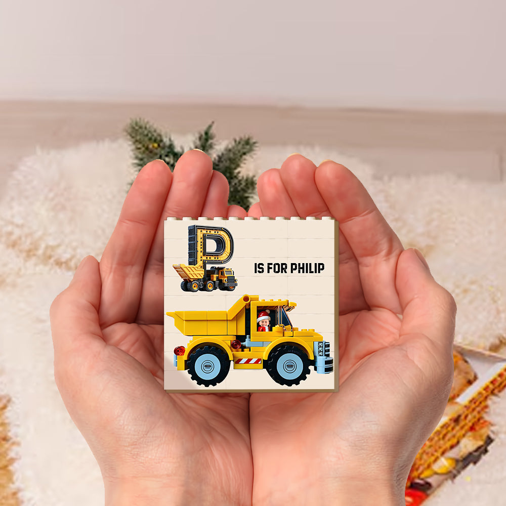 Construction Vehicle Bricks - Personalized Kid Building Blocks Ornament