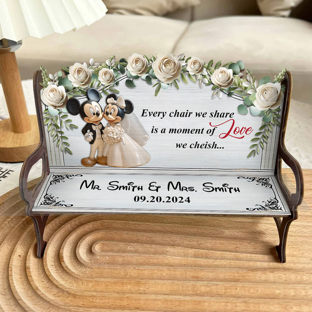 Every Chair We Share - Personalized Mouse Wooden Bench