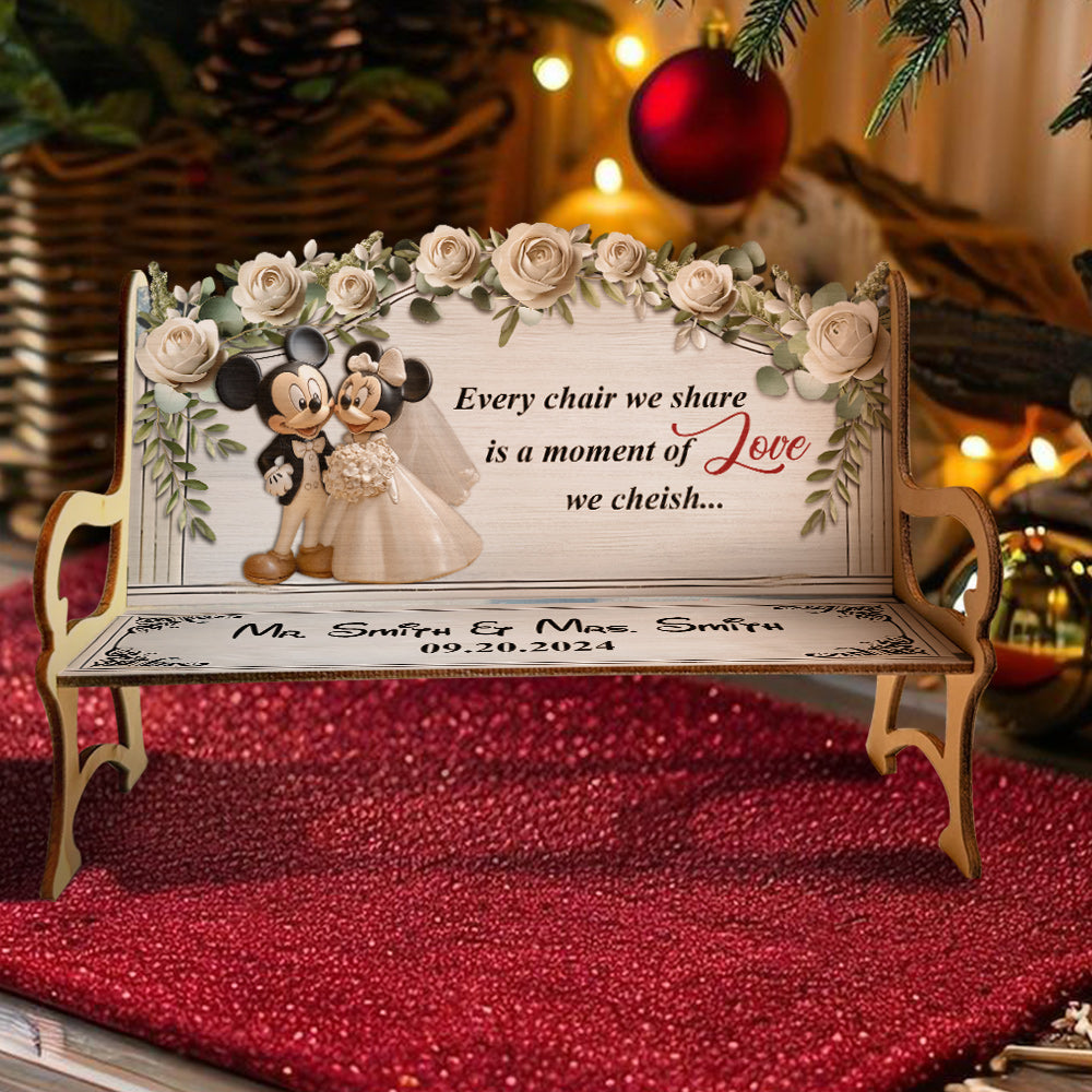 Every Chair We Share - Personalized Mouse Wooden Bench