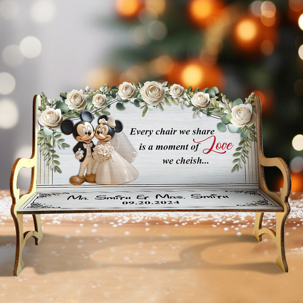 Every Chair We Share - Personalized Mouse Wooden Bench