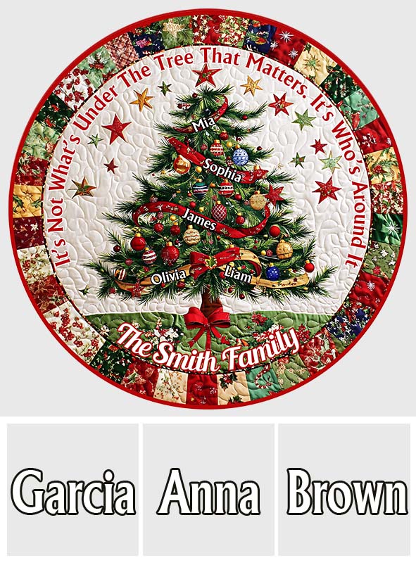 Merry Christmas - Personalized Family Round Rug