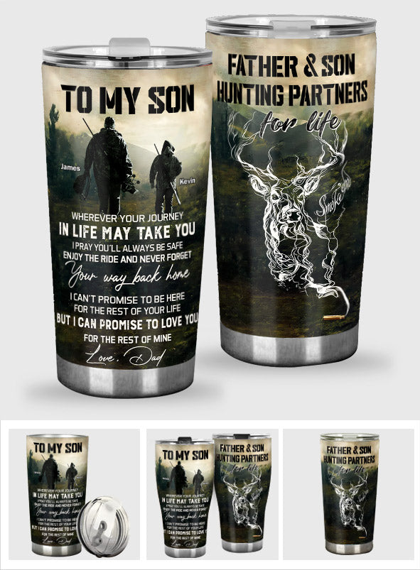 Father And Son Hunting Partners For Life - Personalized Hunting Tumbler