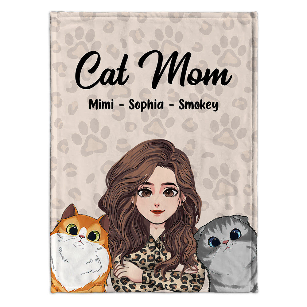 Cat Mom - Cat gift for cat lover - Personalized Blanket