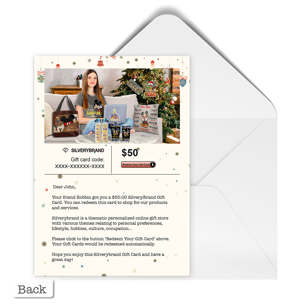Personalized Greeting Gift Card Merry Christmas