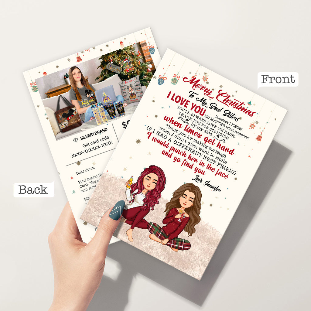 Personalized Greeting Gift Card Merry Christmas