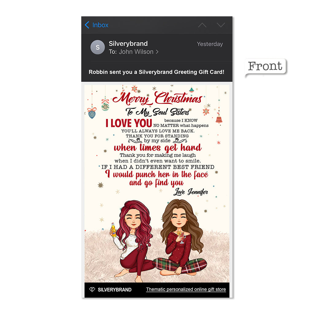 Personalized Greeting Gift Card Merry Christmas