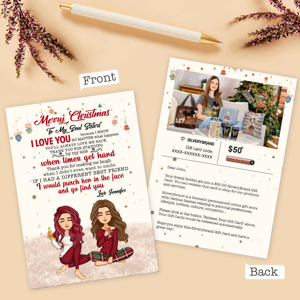 Personalized Greeting Gift Card Merry Christmas