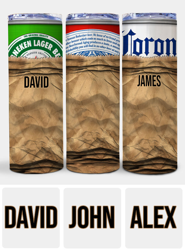 Funny Beer Brand - Personalized Beer Skinny Tumbler