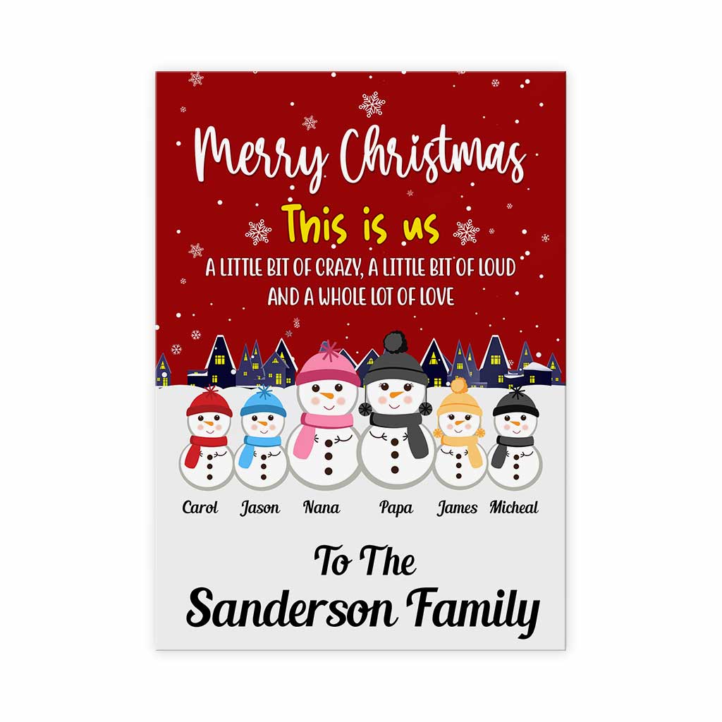 Personalized Greeting Gift Card Cute Snowman