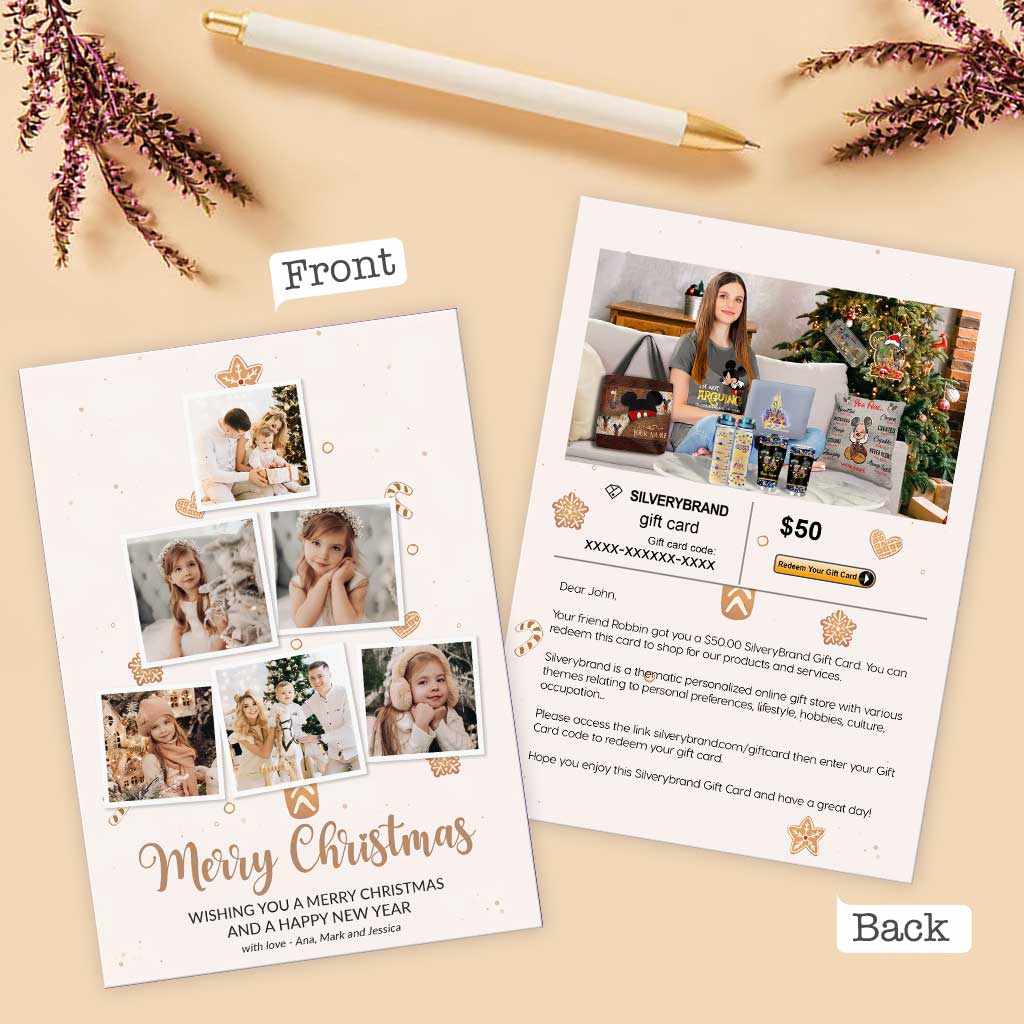 Personalized Greeting Gift Card Merry Christmas