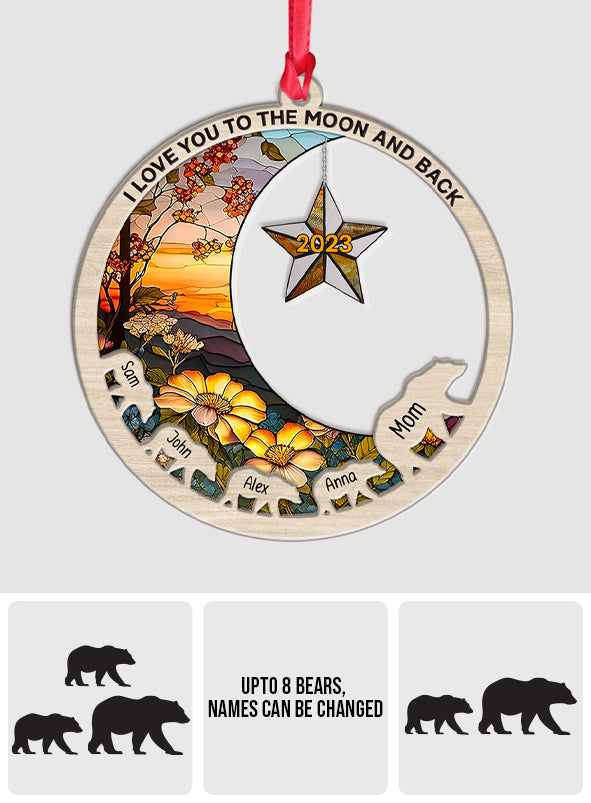 I Love You To The Moon And Back - Gift for mom - Personalized Layers Mix Ornament