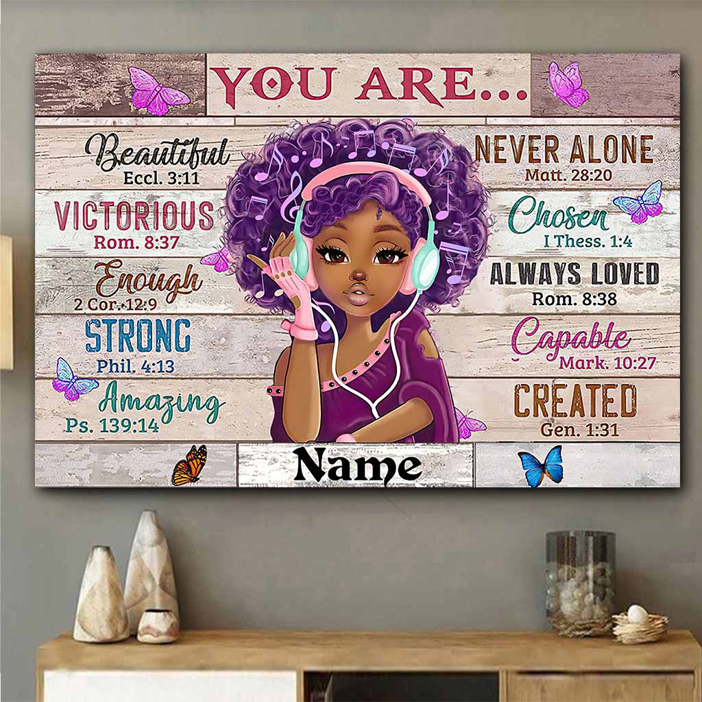 You Are Beautiful - Personalized African American Poster 112021