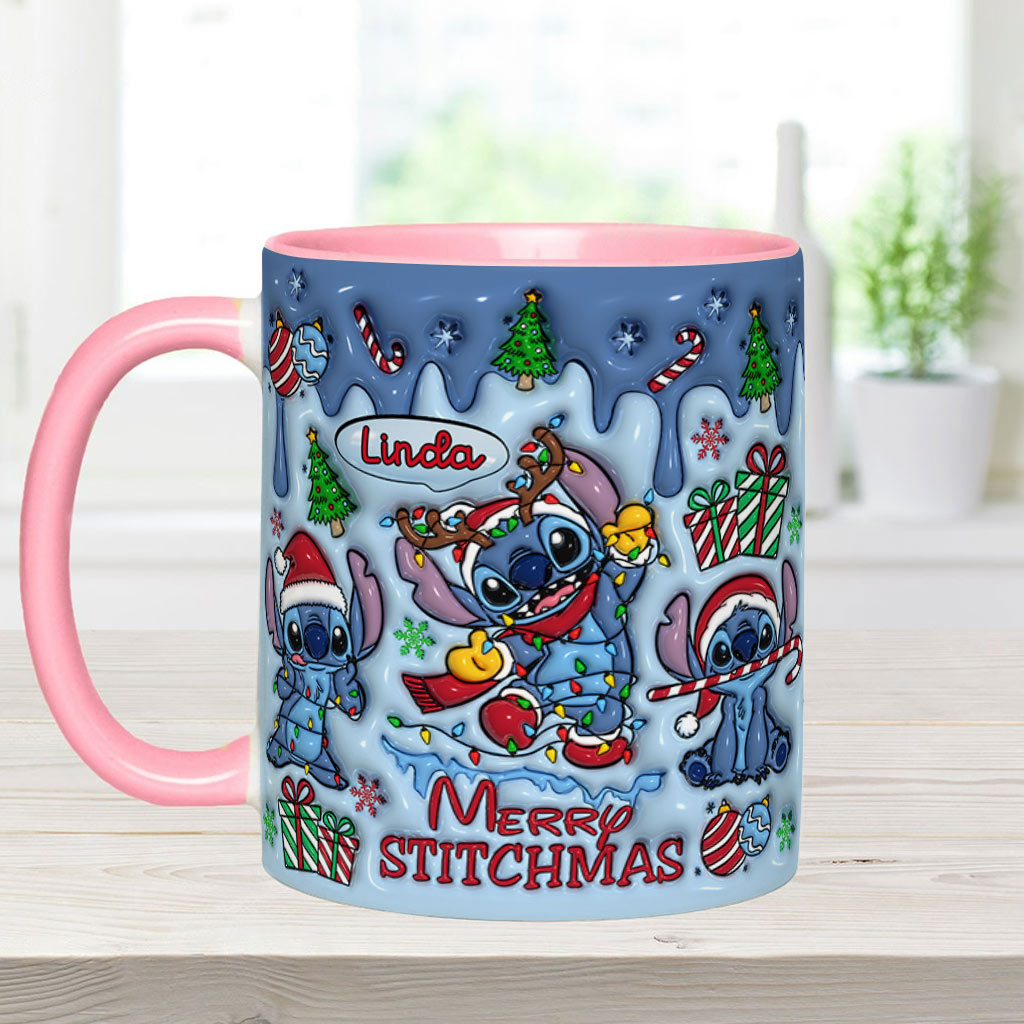Merry Stichmas - Personalized Ohana Accent Mug