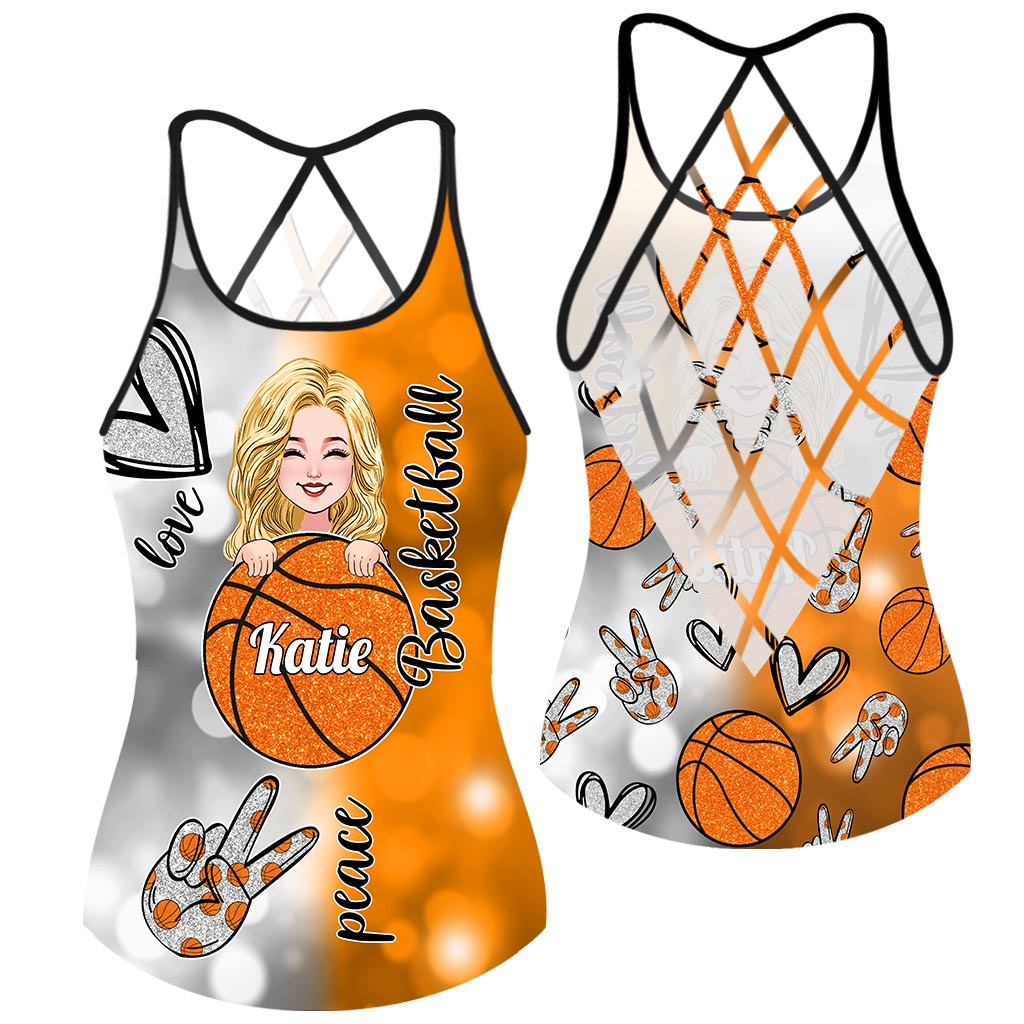 Cool Basketball Mom - Personalized Basketball Cross Tank Top