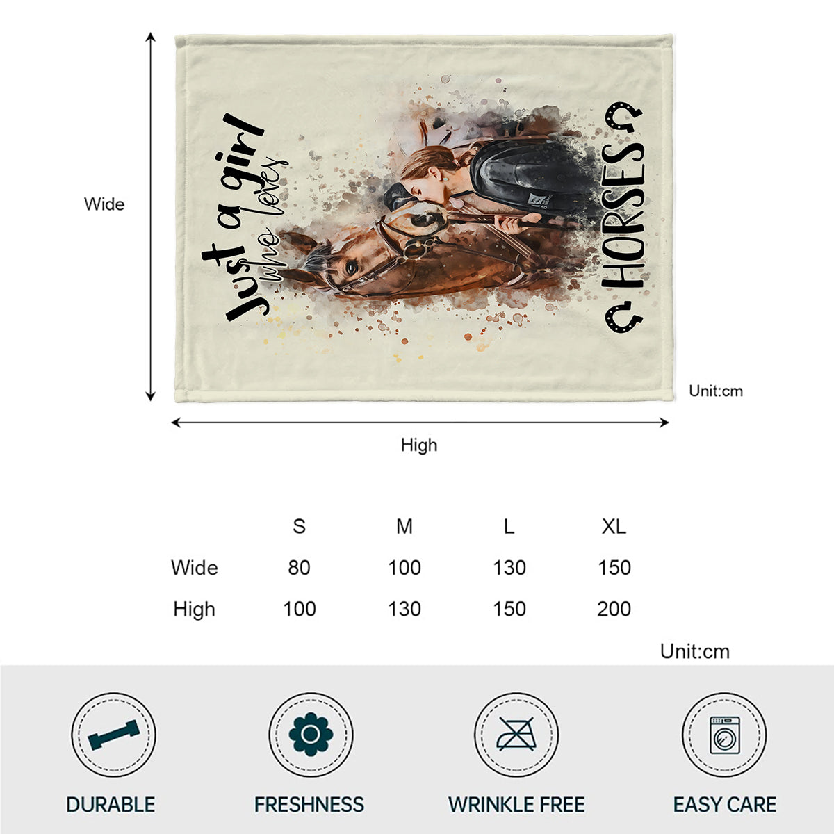 Just A Girl Who Loves Horses - Personalized Horse Blanket