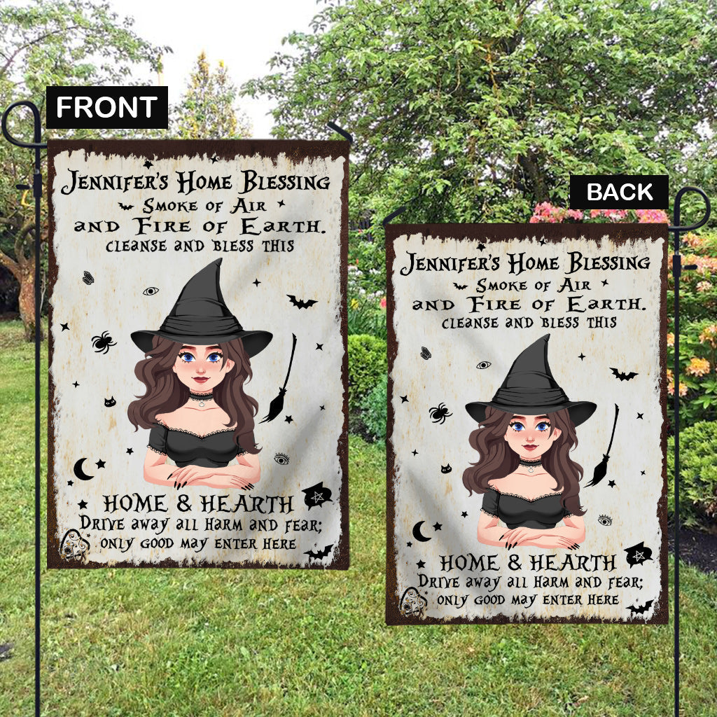 Home Blessing - Personalized Witch Garden Flag