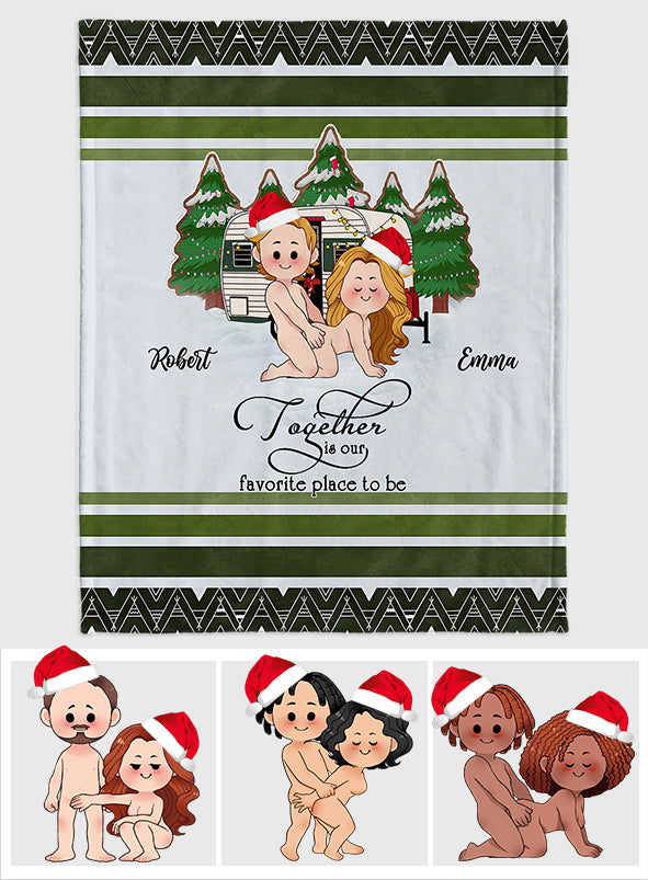 Together Is Our Favorite Place To Be - Personalized Camping Blanket