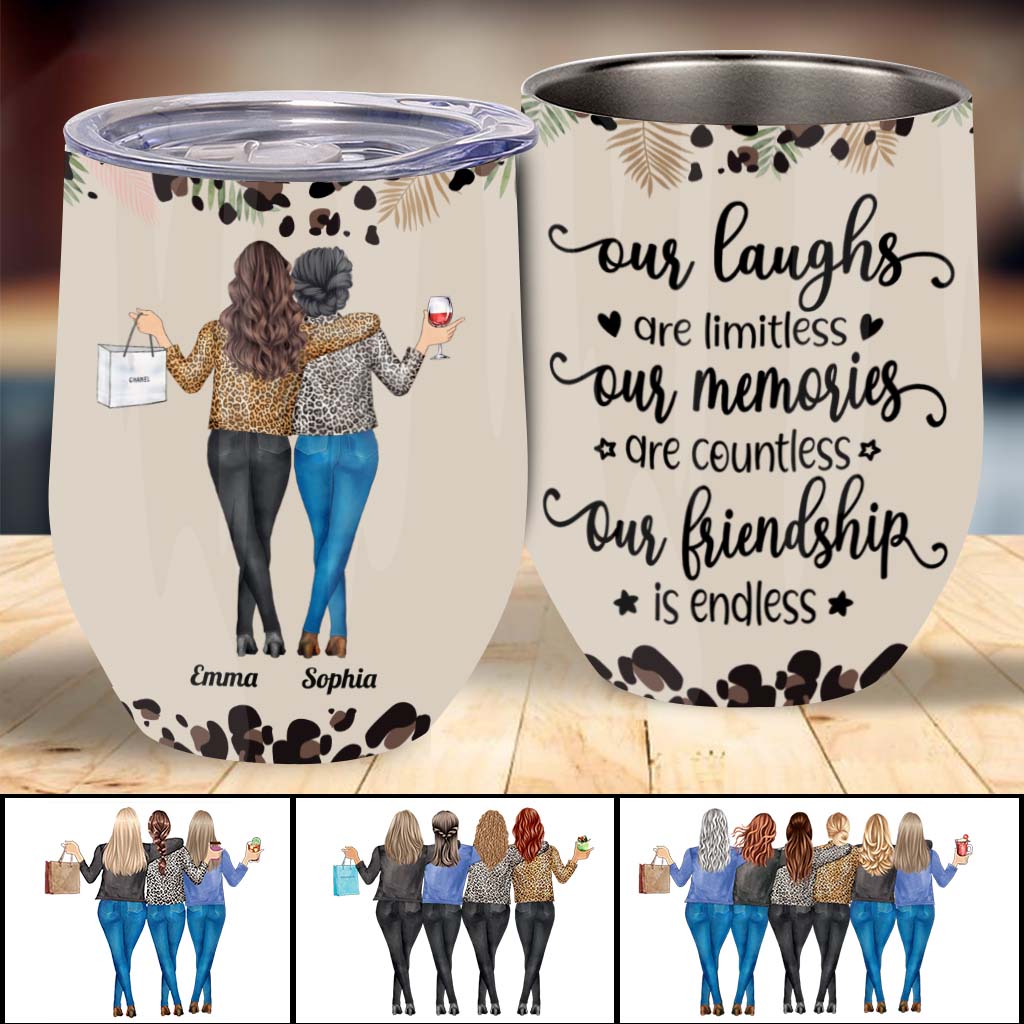 Our Friendship - Personalized Bestie Wine Tumbler