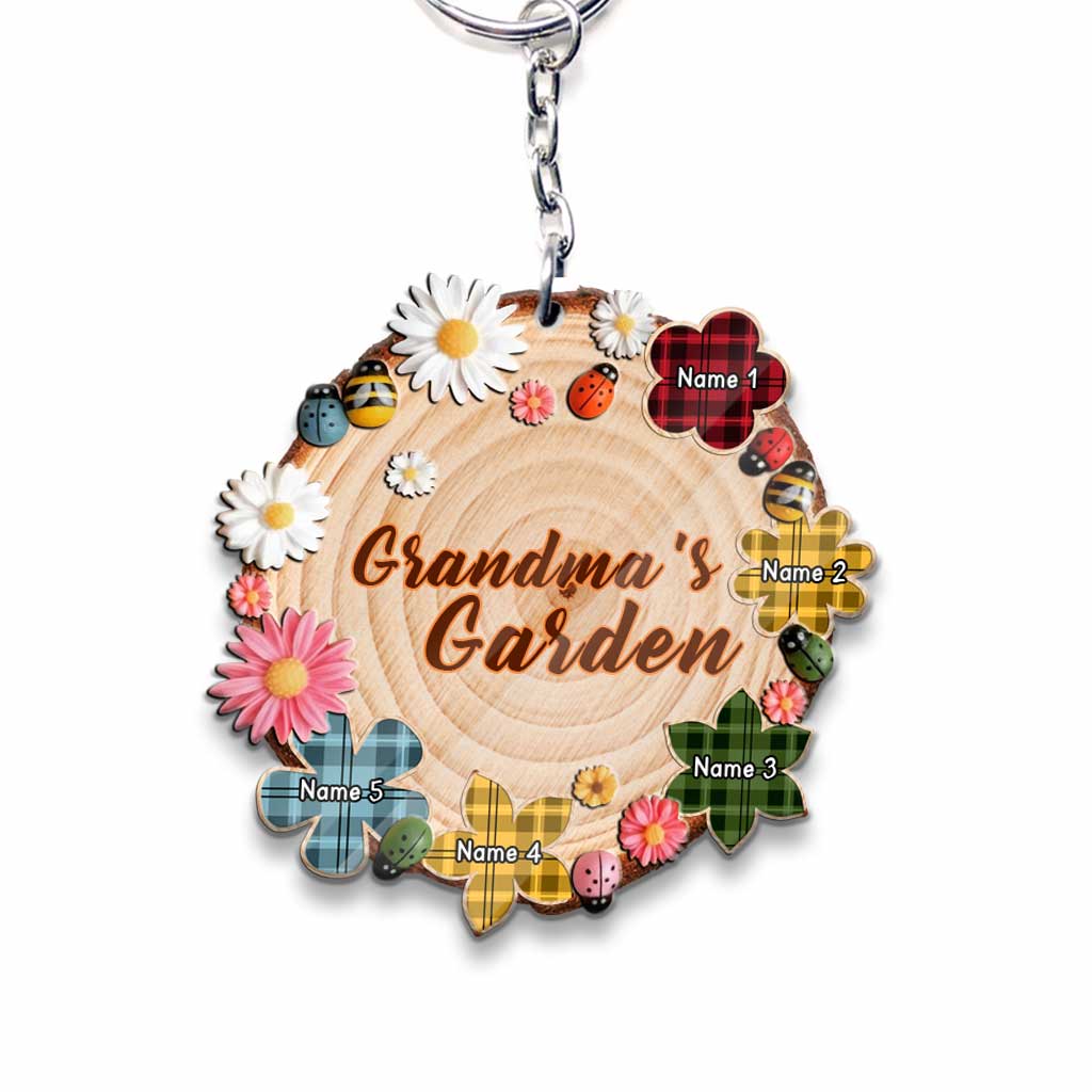 Grandma's Garden - Personalized Keychain (Printed On Both Sides)