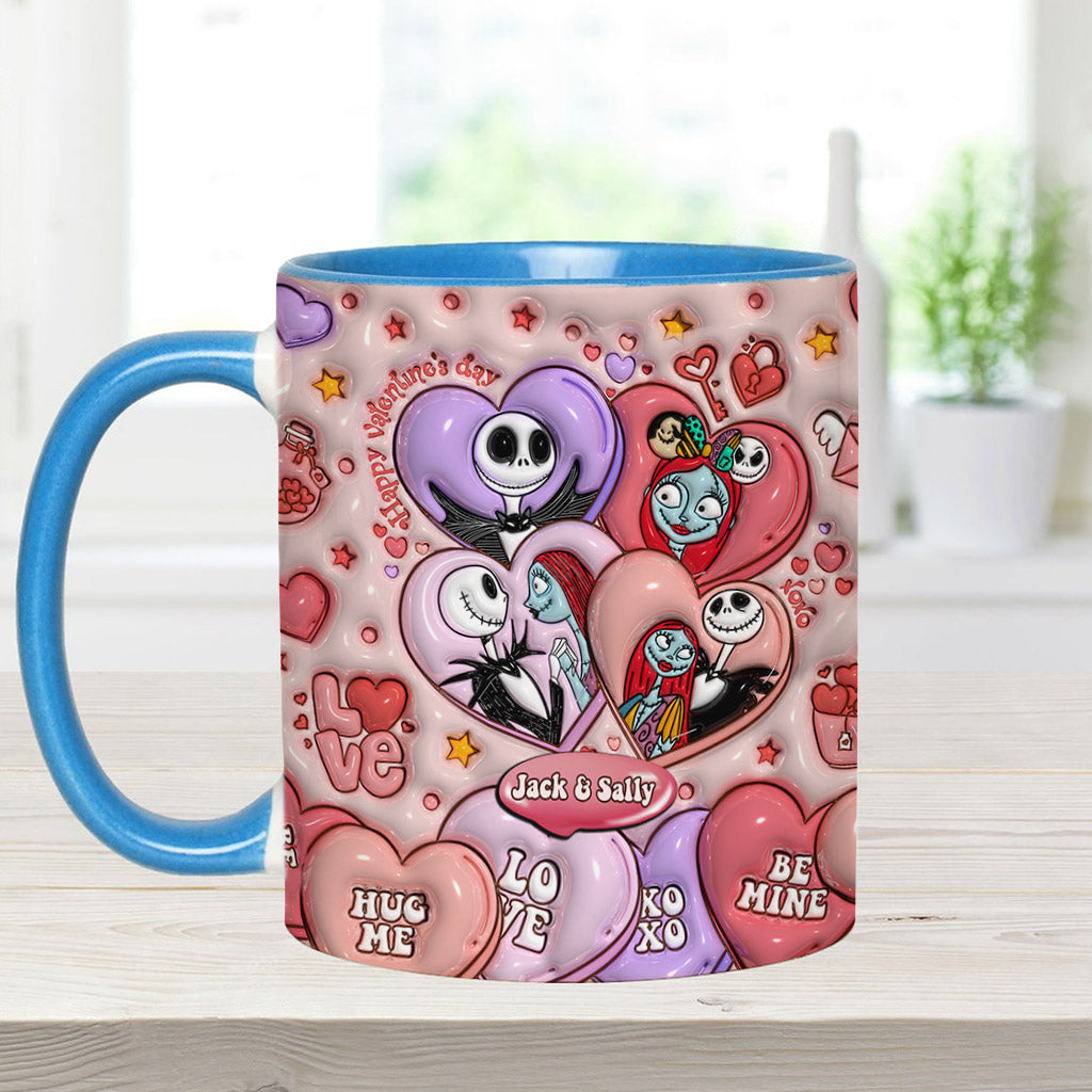 Happy Valentine's Day - Personalized Nightmare Accent Mug