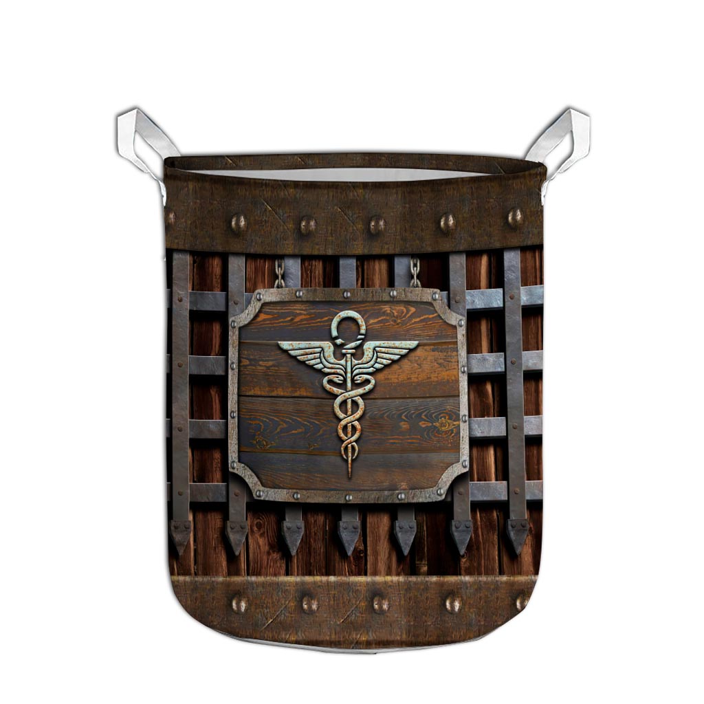 Nurse Metal Pattern Print Nurse Storage Basket 0622