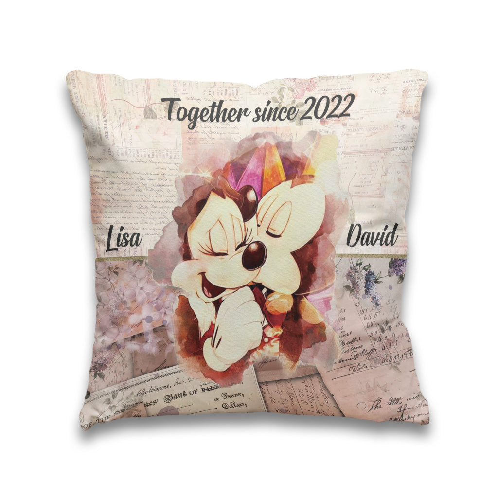 Together Since - Personalized Couple Mouse Throw Pillow