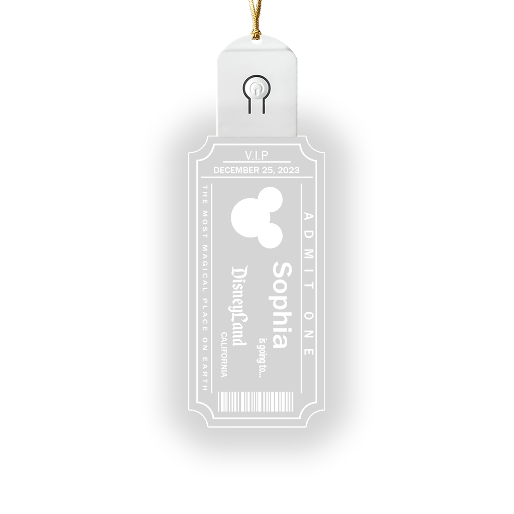 Magical World Ticket - Personalized Mouse Led Acrylic Ornament