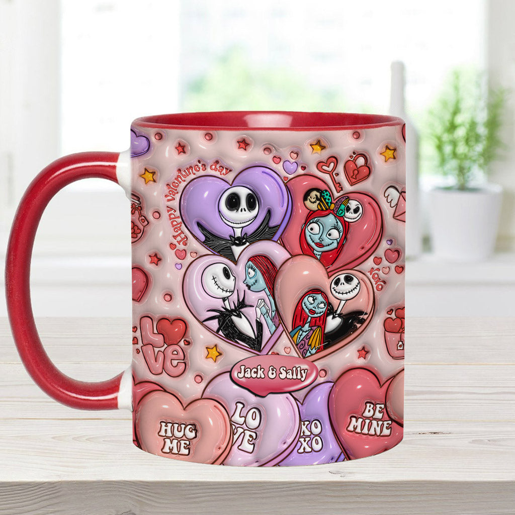 Happy Valentine's Day - Personalized Nightmare Accent Mug