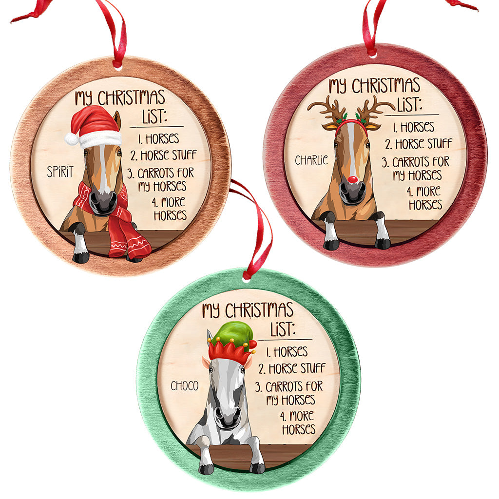 My Christmas List - Personalized Horse Ornament