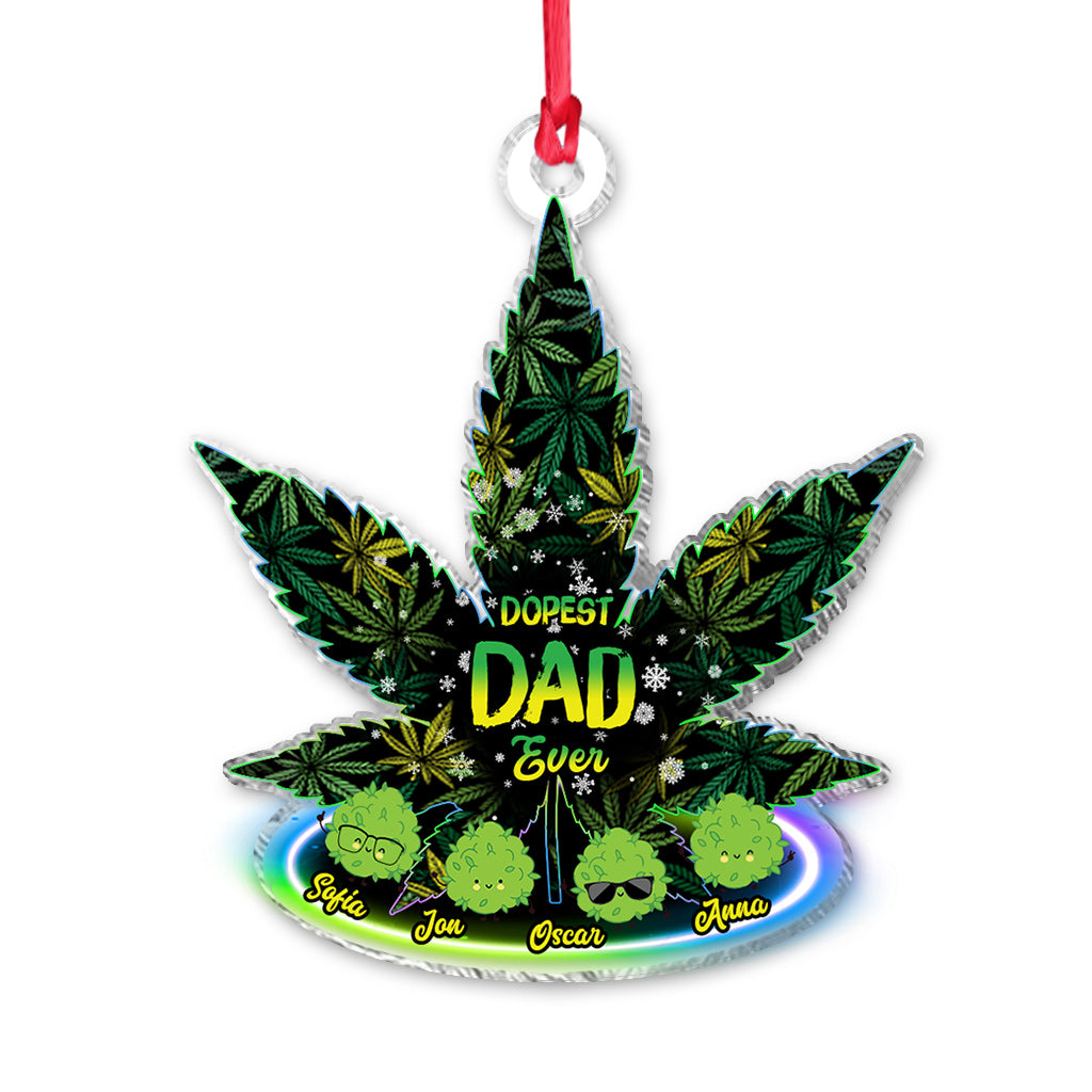 Dopest Dad Ever - Personalized Weed Ornament