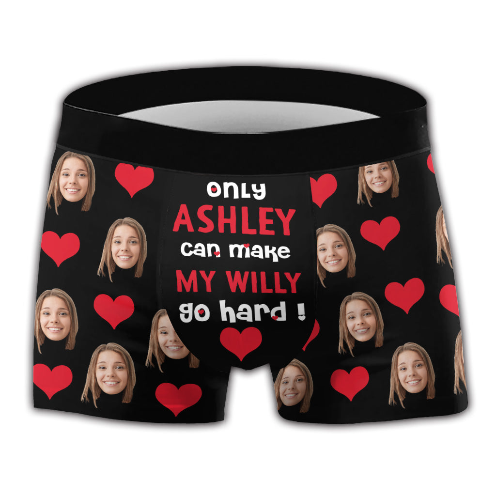 My Willy Go Hard - Personalized Couple Men Boxer Briefs