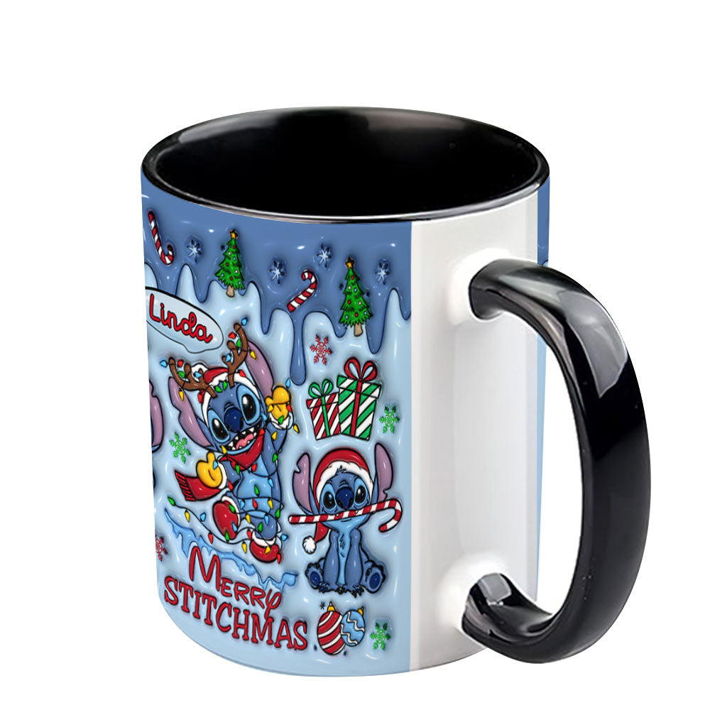 Merry Stichmas - Personalized Ohana Accent Mug
