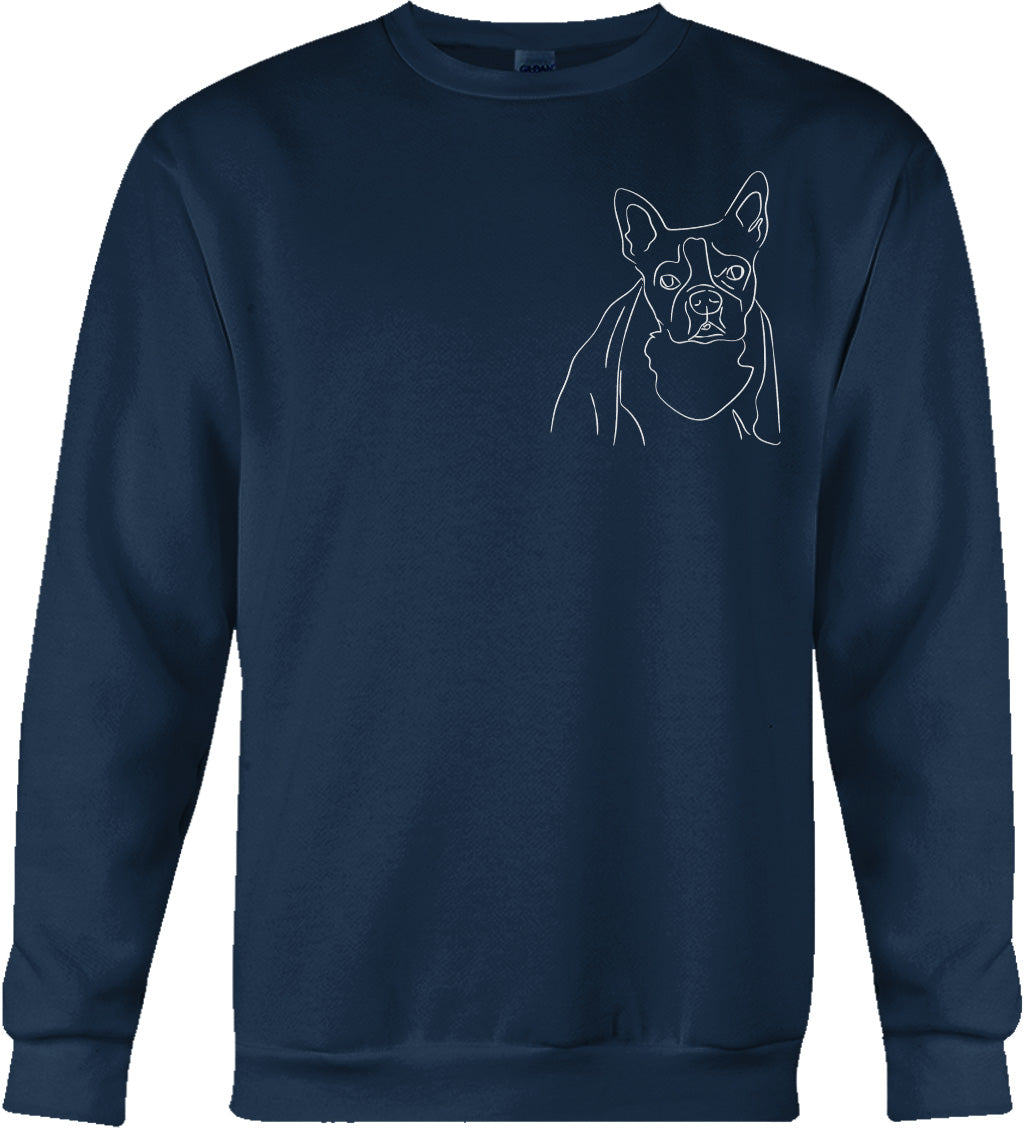 Custom Line Art - Personalized Dog Embroidered Sweater