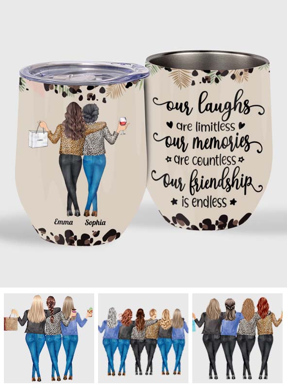 Our Friendship - Personalized Bestie Wine Tumbler
