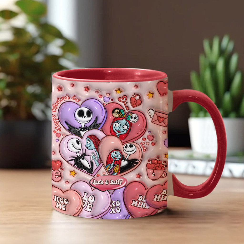 Happy Valentine's Day - Personalized Nightmare Accent Mug