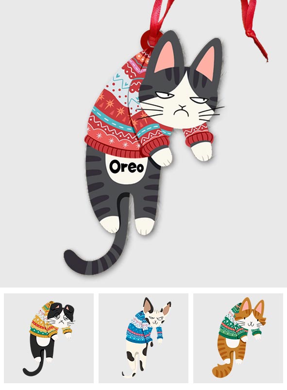 Hanging Cat - Personalized Cat Ornament