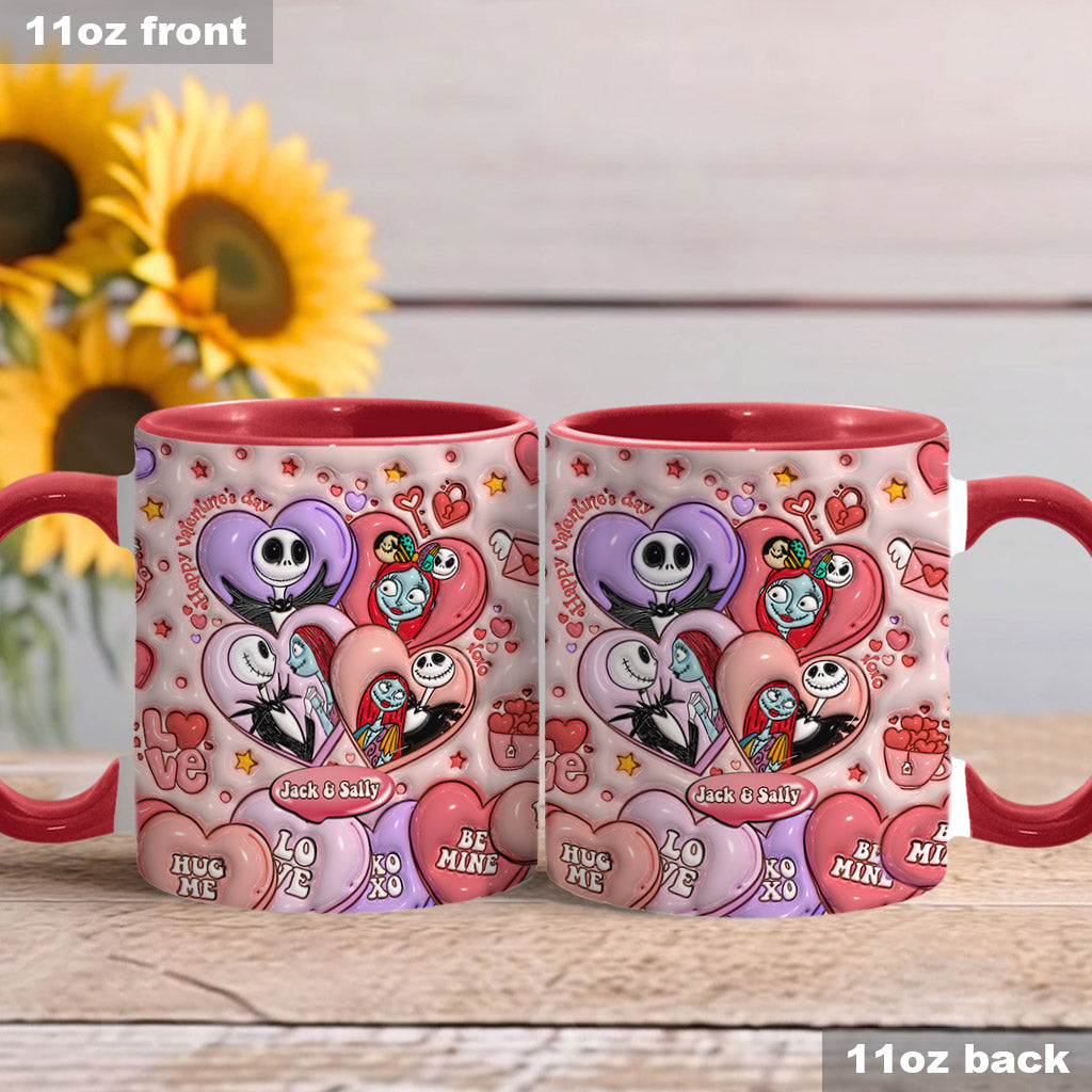 Happy Valentine's Day - Personalized Nightmare Accent Mug