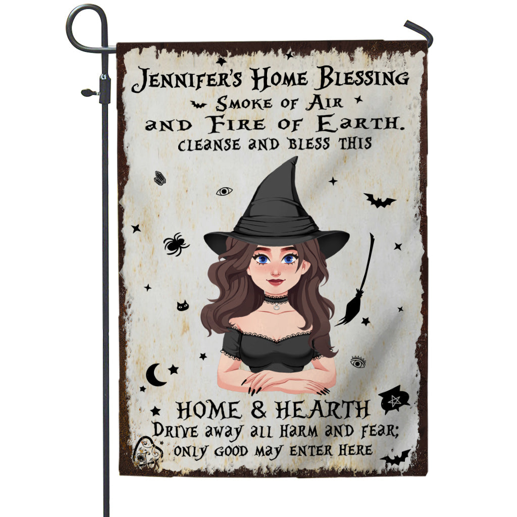 Home Blessing - Personalized Witch Garden Flag