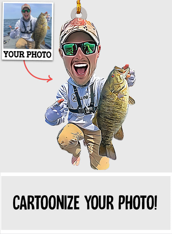 Cartoonize Funny Fishing - Personalized Fishing Ornament